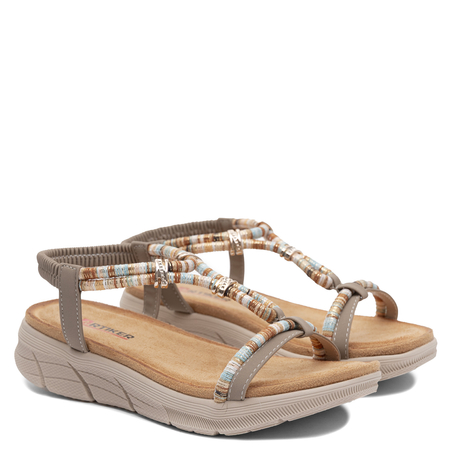 Artiker Women's Multicolor Sandals With Elastic Band 58C0009-BEIGE
