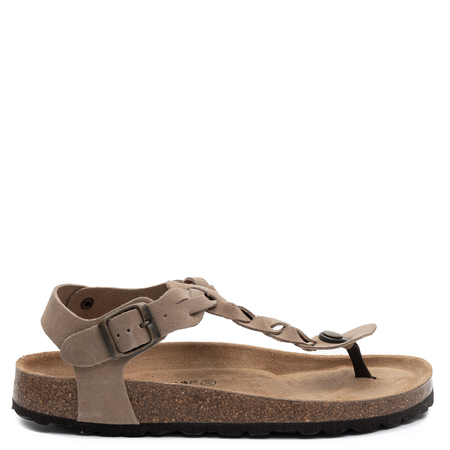 Dr. Brinkmann Leather T-Bar Sandals Braided Beige 710263-08