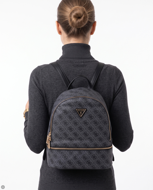 Guess Adrian Monogram City Backpack Black TWNB2168030-BLACK