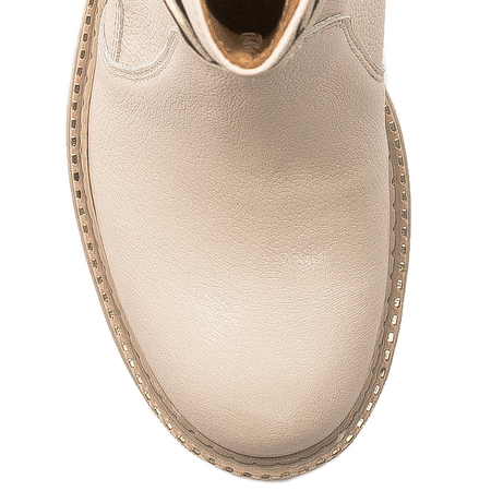 Maciejka Beige Leather Women's Boots