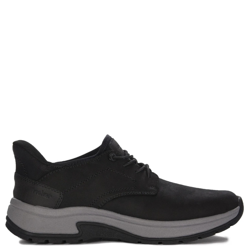 Rieker men's leather low shoes black