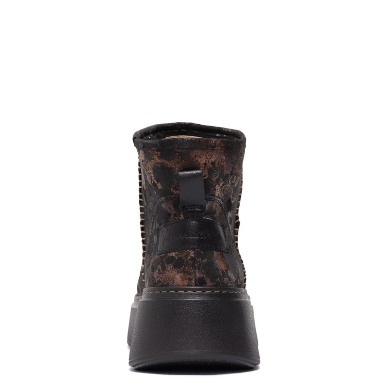 Maciejka Leather Platform Ankle Boots Gold-Black 06257-25/00-4