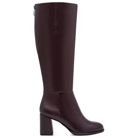 Tamaris Elegant Block Heel Women's Knee-High Boots Burgundy 1-25515-41-585 HTML