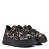 Maciejka Women's Platform Shoes - Black Sneakers with Abstract Pattern