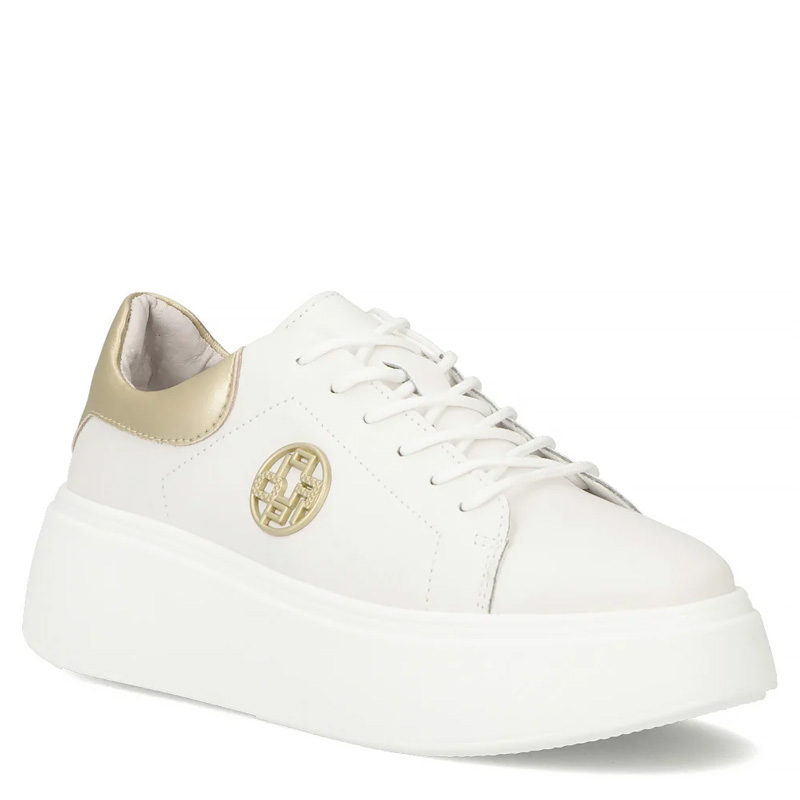 Filippo Women's Leather Platform Sneakers White DP6058-26-WH