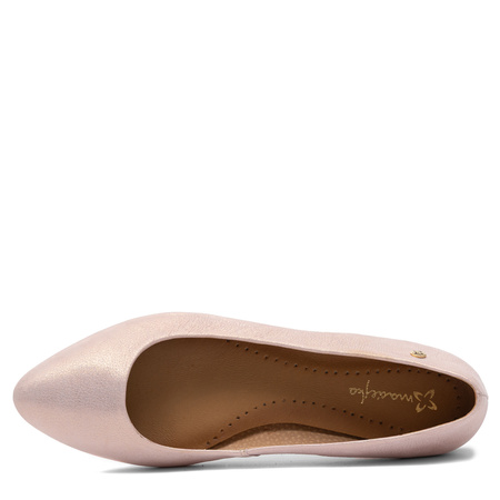 Maciejka Leather Comfortable Ballerina Flats Slip-on Pink 00873-66/00-5