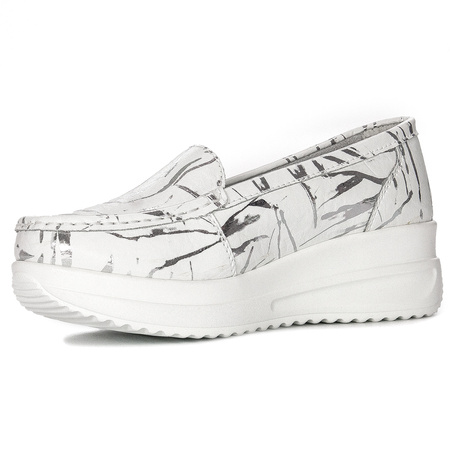 Artiker White & Silver Women's Flat Shoes