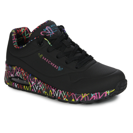 Skechers Sneakersy Damskie Czarne Kolorowe