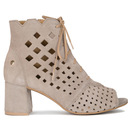 Maciejka Dark Beige Women's Lace-Up Boots