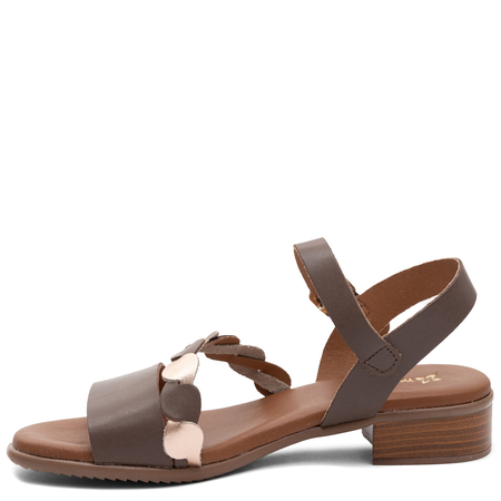 Maciejka Leather Sandals With Decorative Strap Brown E7394-32/00-1
