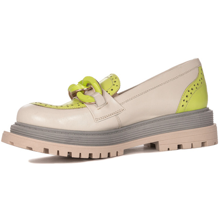 Maciejka Women's Beige & Pistachio Flat Shoes