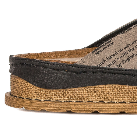 Maciejka Black&Brown Women's Slides