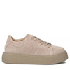Filippo Leather Perforated Platform Sneakers Women Beige DP7502-26-TP