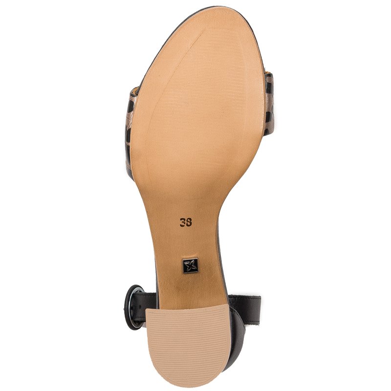 Maciejka 04141-46/00-5 Black + Gold Sandals