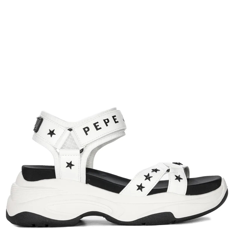 Pepe Jeans White Grub Star Sandals