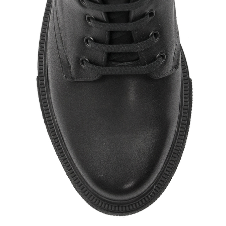 Boccato Women's black leather lace-up boots