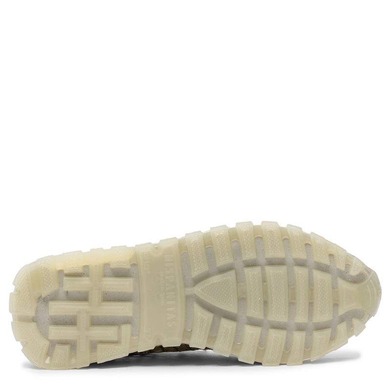 Hispanitas Skórzane Sneakersy Damskie Ażurowe Na Lekkiej Podeszwie Beżowo-Zielone RHV264741-ALGA