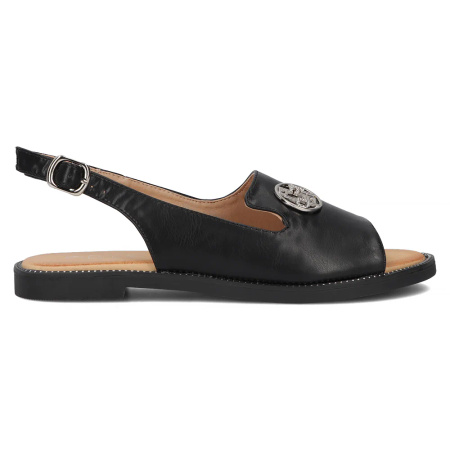 Filippo Women's Black Sandal With Strap