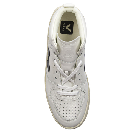 Veja Sneakersy damskie skórzane wysokie White Black białe