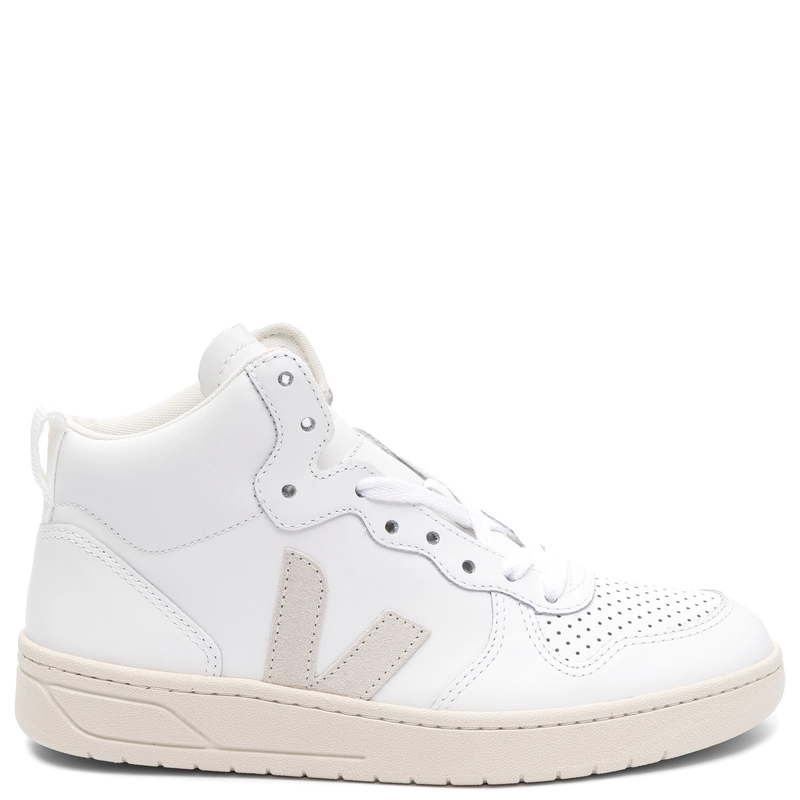 Veja Sneakersy damskie skórzane wysokie White Natural białe