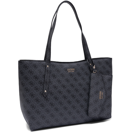 Guess Abey Klasyczna Torba Damska Duża A4 Z Saszetką Czarna HWLG9648240-BLACK