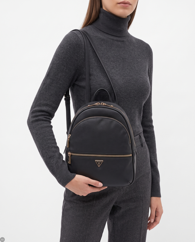 Guess Urban Large Backpack Gold Details Black HWBG7118330-BLACK