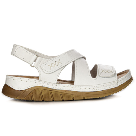 Maciejka L4496-11/00-1 White Velcro Sandals