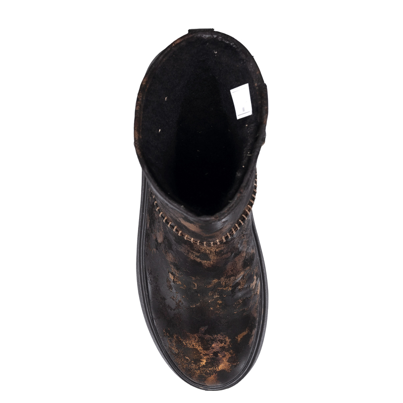 Maciejka Leather Platform Ankle Boots Gold-Black 06257-25/00-4