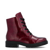 Rieker Patent Lace-Up Ankle Boots Warm Lining Burgundy Z2841-33-RED