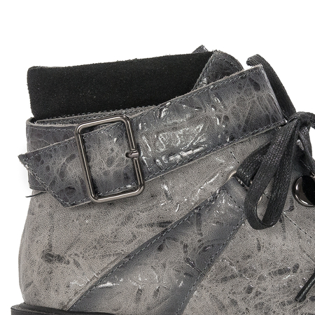 Maciejka Grey Lace-Up Boots
