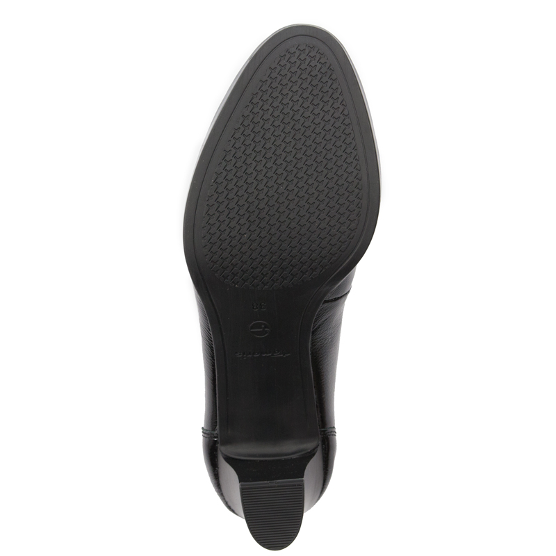 Tamaris Czółenka damskie skórzane Black Patent czarny lakier