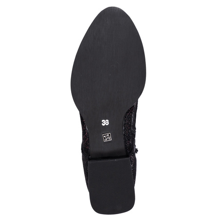 Maciejka Artystyczne Botki Skórzane Czarno Fioletowe 6391W-44/00-1