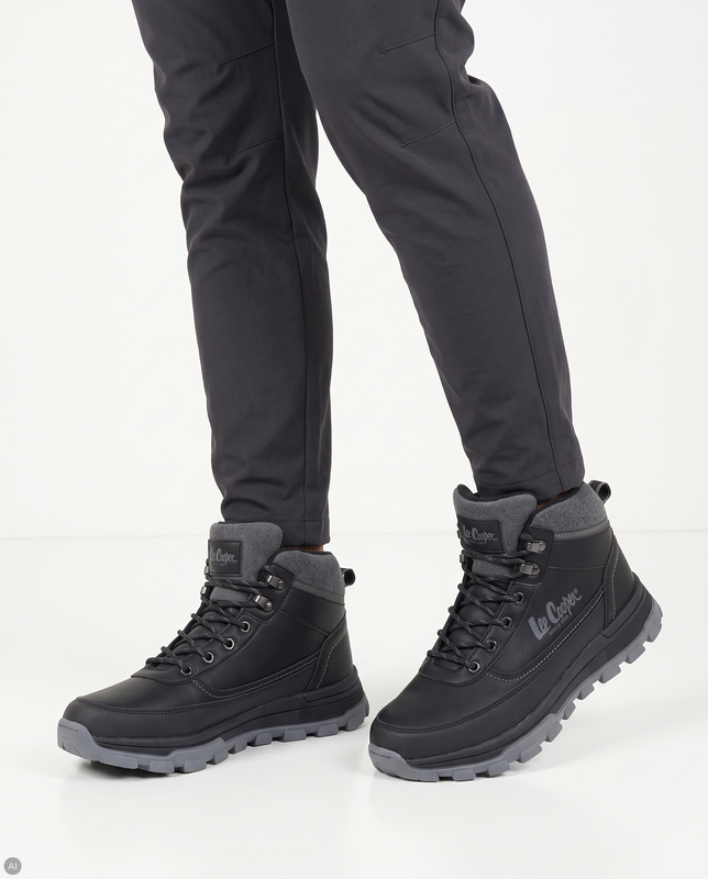 Lee Cooper Men's Lace-Up Platform Ankle Boots Black LCJ-26-01-4625MA