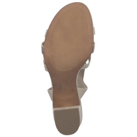 Marco Tozzi Cream Comb Leather Women's Sandals