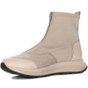Maciejka Leather-Fabric Ankle Boots Front-Zip Light Beige 06297-22/00-8