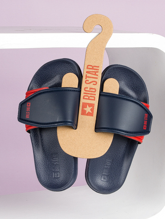 Big Star Navy/Red Velcro children's slippers