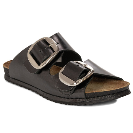 Maciejka Women's Leather Flip-Flops Black