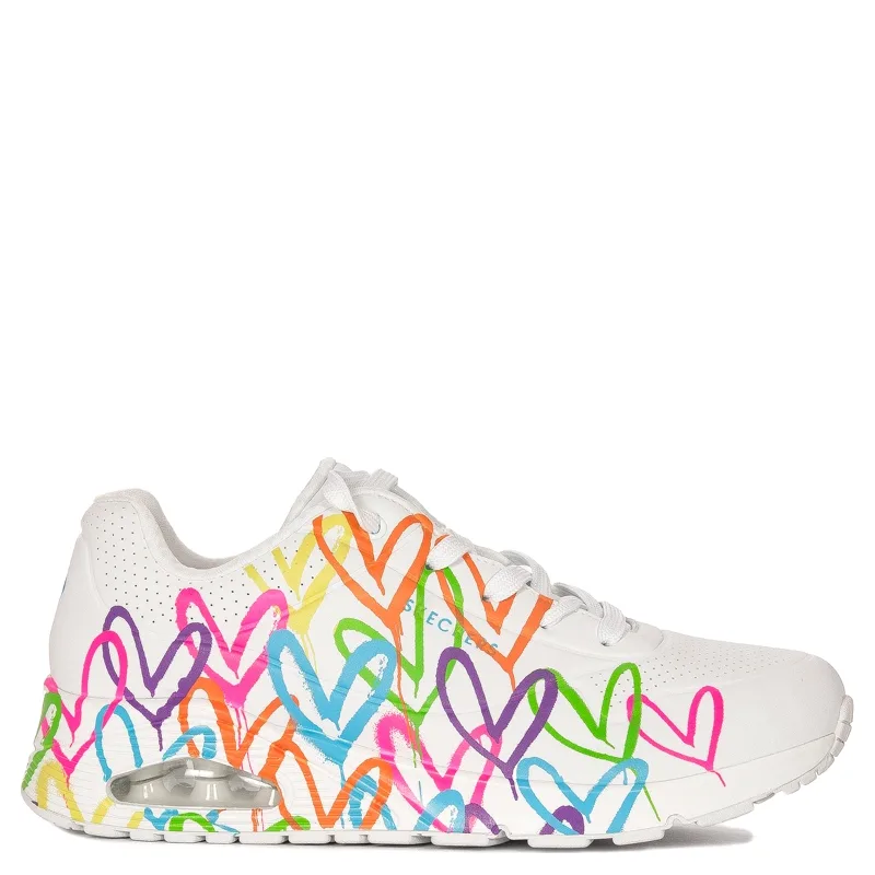 Skechers Sneakersy Damskie 177981WMLT Białe Kolorowe