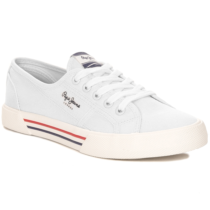 Trampki tenisówki damskie Pepe Jeans White Brandy W Basic Białe