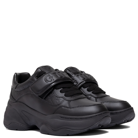 Guess Sneakersy Damskie Na Platformie Sneakersy Z Paskiem Logo Czarne FLFHNNELE12-BLACK