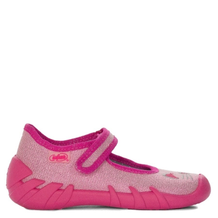Befado Children's shoes for girls with Velcro Speedy Matallic Pink