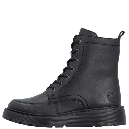 Rieker Warm Lace-Up Ankle Boots With Zipper Black 70410-00-BLK