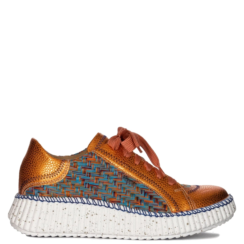 Maciejka Women's Leather Orange Sneakers