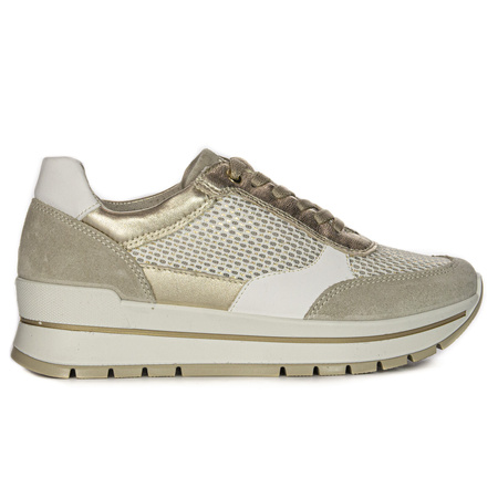 Igi&Co Sneakersy damskie skórzane Beige beżowe