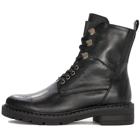 Marco Tozzi Black and Gold Leather Boots