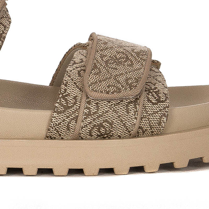 Guess Women’s Logo Sandals on a Platform Beige and Brown FL6FBSFAL03-BEIBR