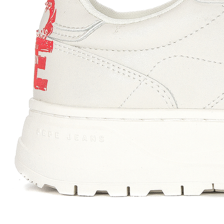 Pepe Jeans Sneakersy damskie skórzane Kore Love W White Białe