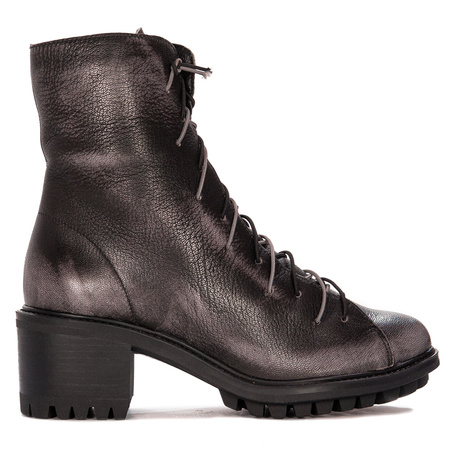 Maciejka Botki Damskie Na Słupku Brązowe