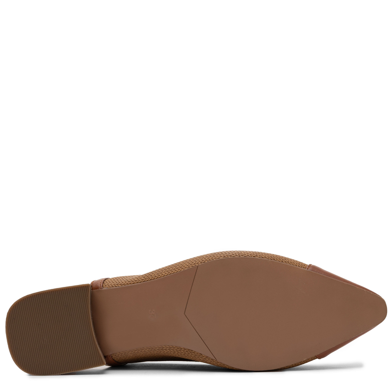 Maciejka Skórzane Czółenka Slingback na Niskim Obcasie Brązowe K7466-29/00-1