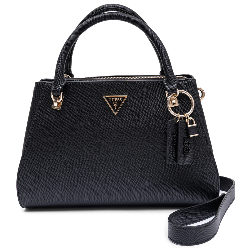 Guess Klasyczna Torebka Kuferek Do Ręki I Na Ramię Elegancka Czarna HWZG9672070-BLACK